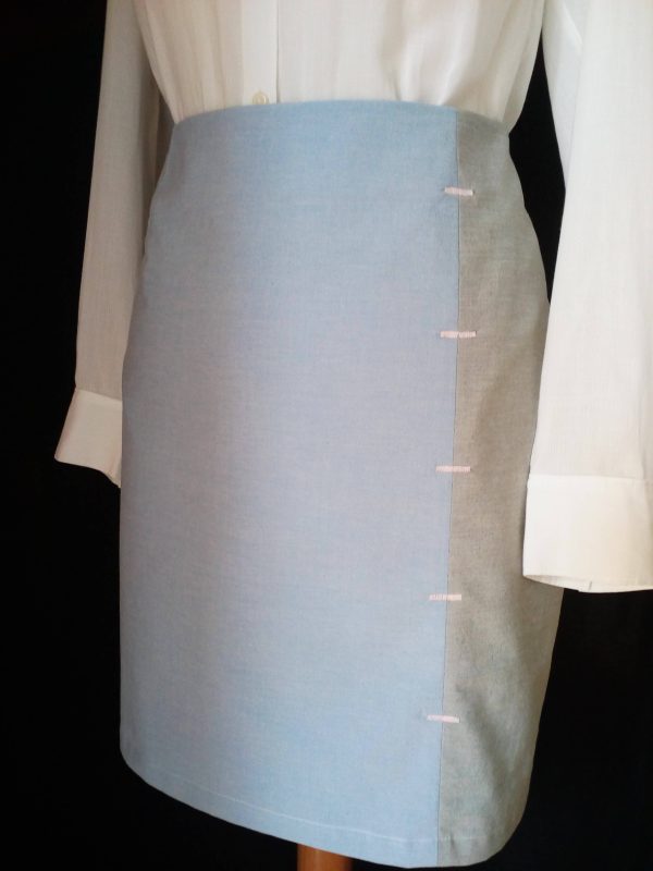 kallioπ COLOR BLOCK SKIRT OVER THE KNEE