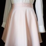kallioπ CLOCHE MIDI SKIRT WITH SATIN TEXTURE