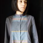 kallioπ WOMEN'S SHIRT WITH MAO COLLAR,LONG SLEEVE,STRAIGHT LINE