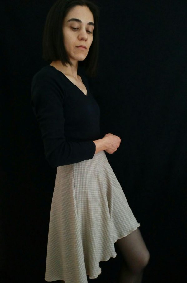 kallioπ asymmetrical cloche skirt, plaid pattern
