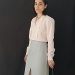 "kallioπ" Women's skirt, straight line with front opening