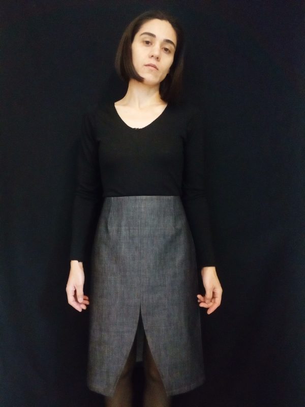 "kallioπ" Women's jean midi skirt