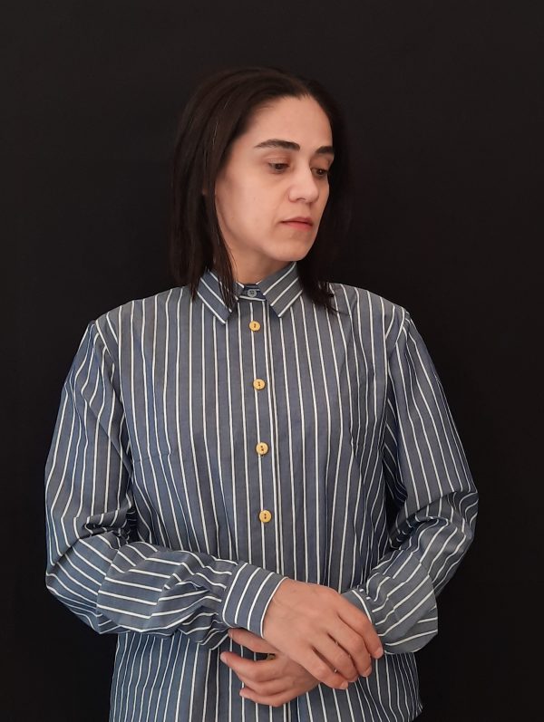 "kallioπ" Women's striped shirt, straight line