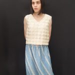 Women's maxi skirt "kallioπ",striped with elastic waist